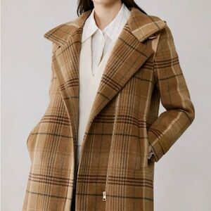 Soia & Kyo Plaid Brown Trench Coat